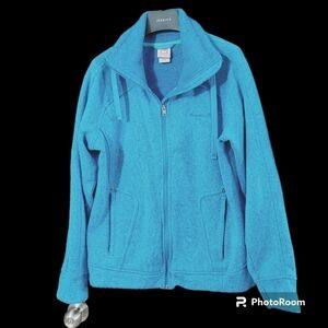 AVALANCHE blue green full zip front fleece jacket